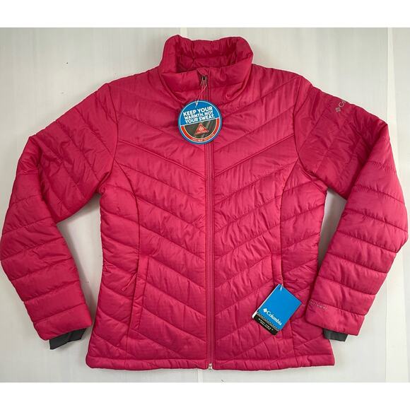 Columbia Morning Light II Sz M Pink Fitted Insulated Omni-Heat Jacket Snow Ski - Picture 1 of 10